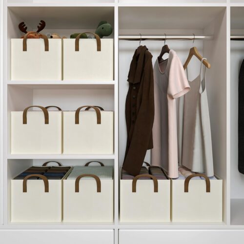 Shelf Storage Basket with Webbing Handle