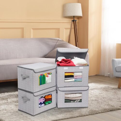 Stackable Fabric Storage Box with Lid