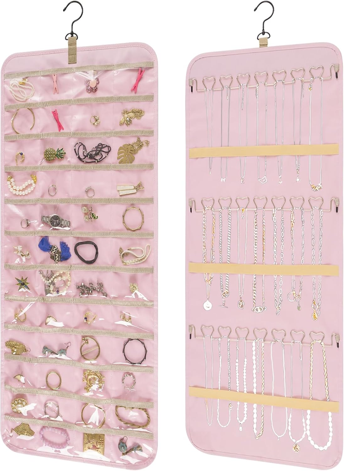 Pink Jewelry Pocket Organizer