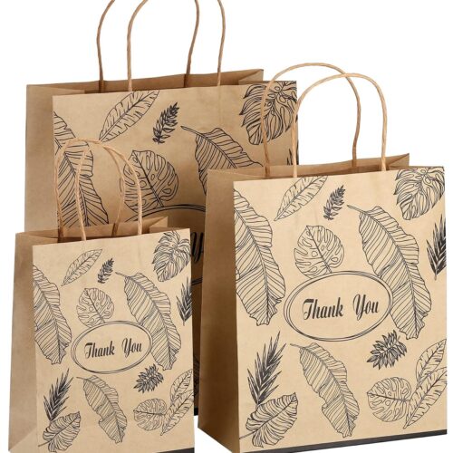 Foldable Thank You Kraft Bags