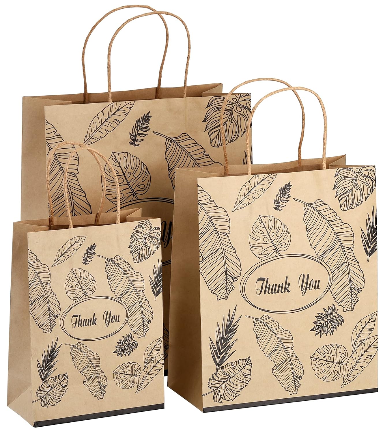 Foldable Thank You Kraft Bags