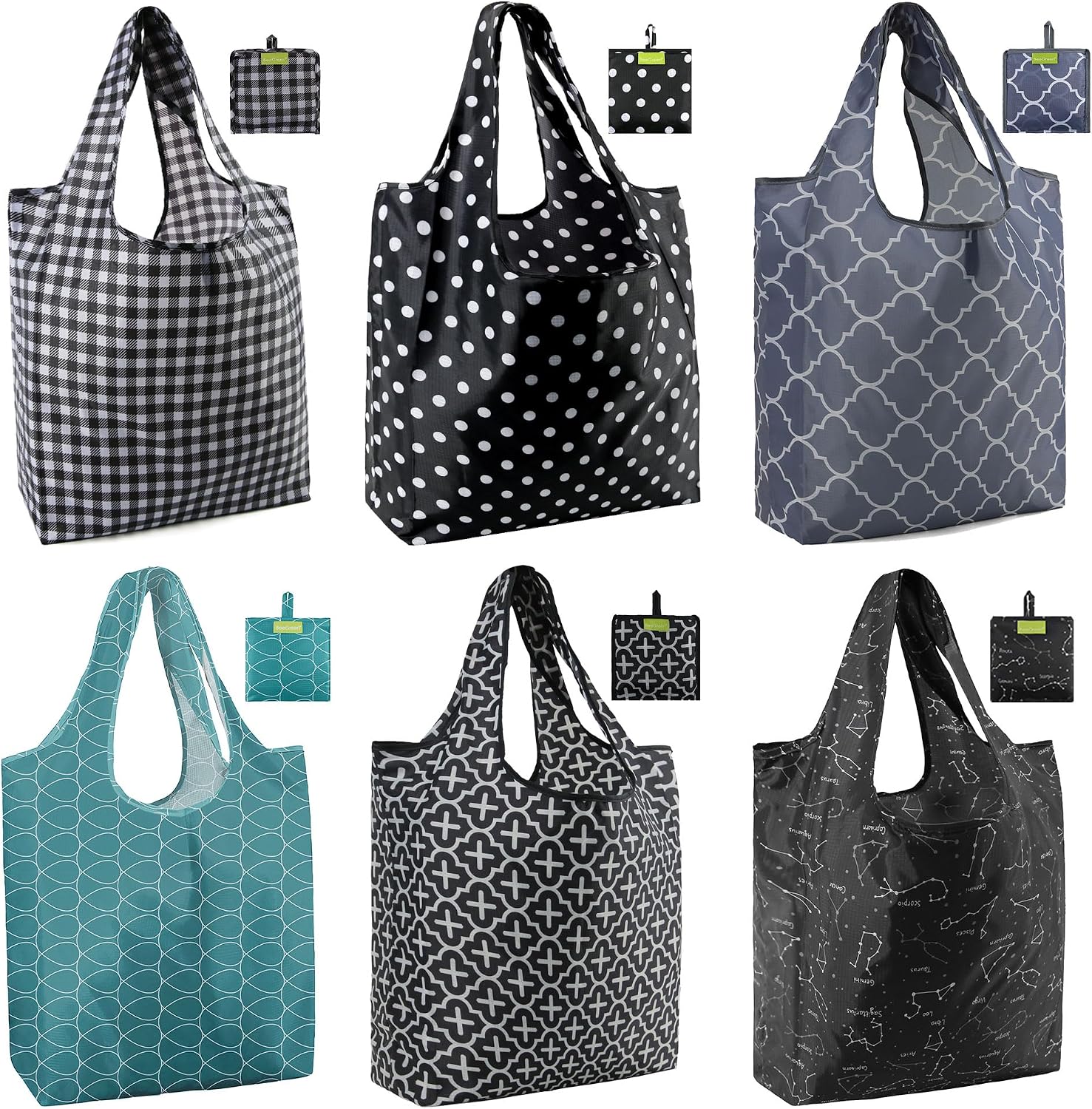 Foldable Pouch Reusable Grocery Bags