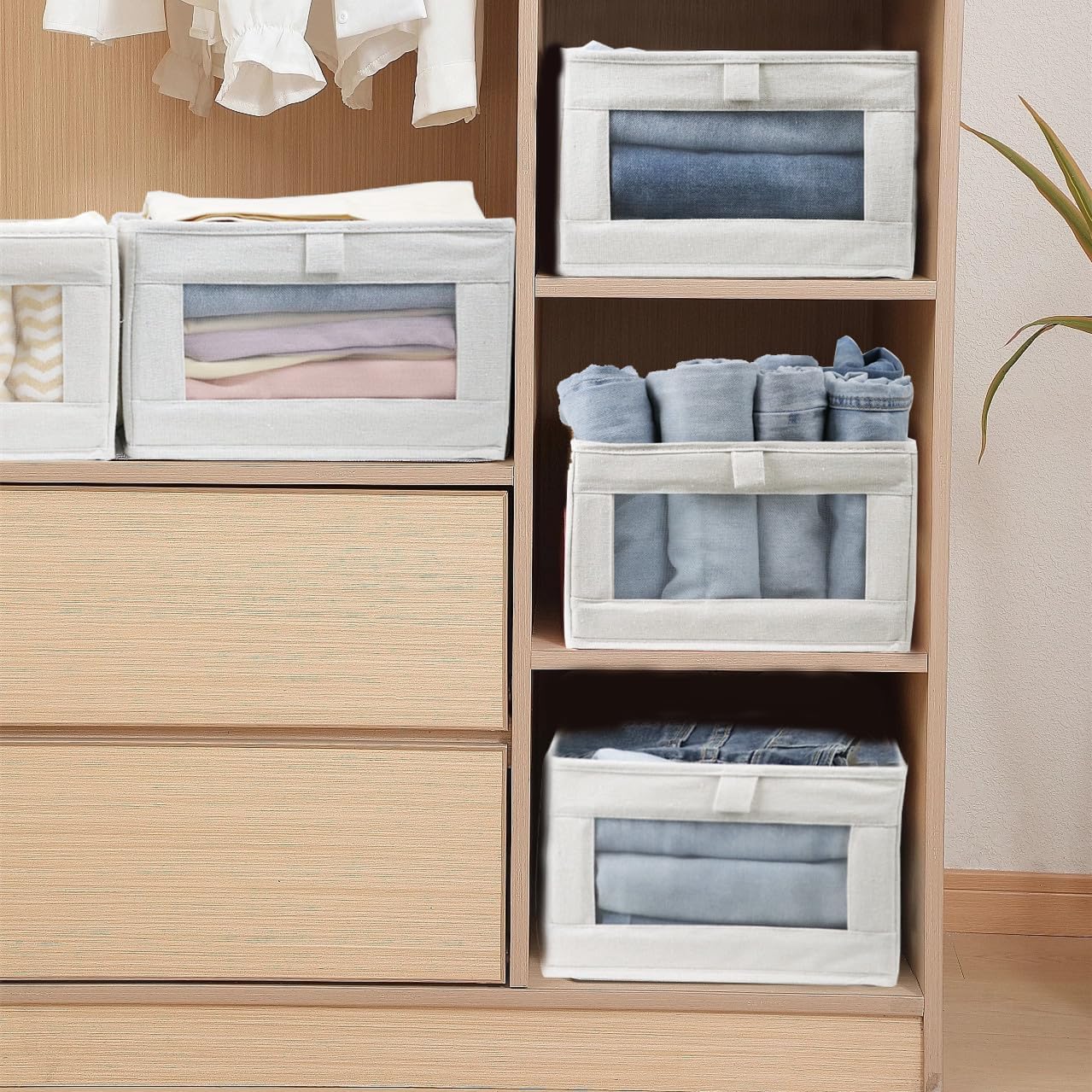 Fabric Storage Box with Viewing Window