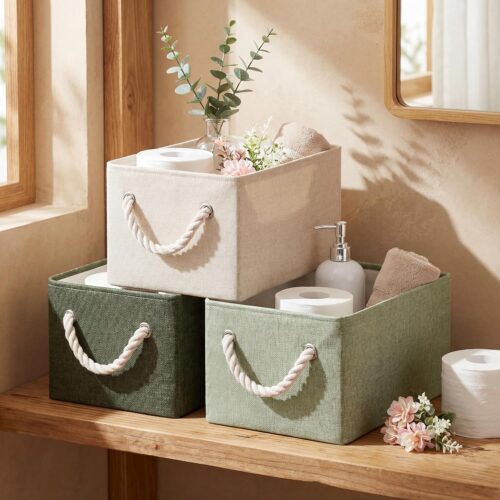 Canvas Rectangular Storage Basket